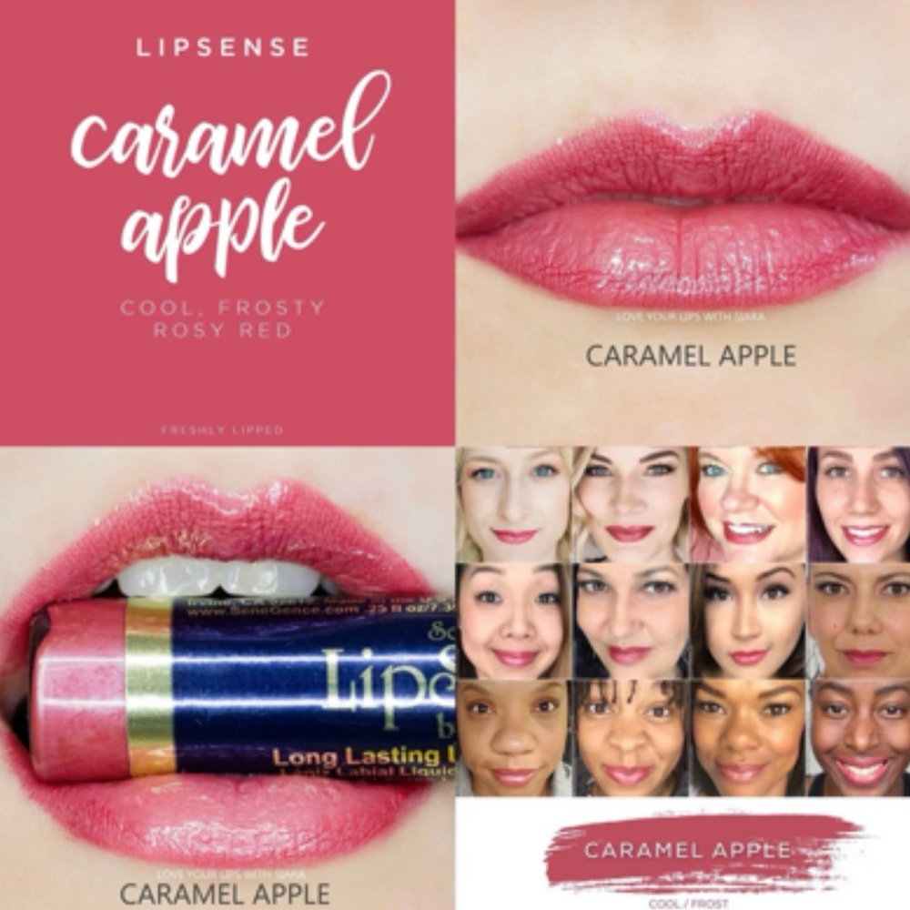 LipSense Caramel Apple Lipstick - Cool Rosy Red